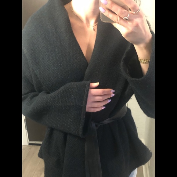 Gorgeous Dolman Sleeved Dark Teal Coat - Picture 5 of 7